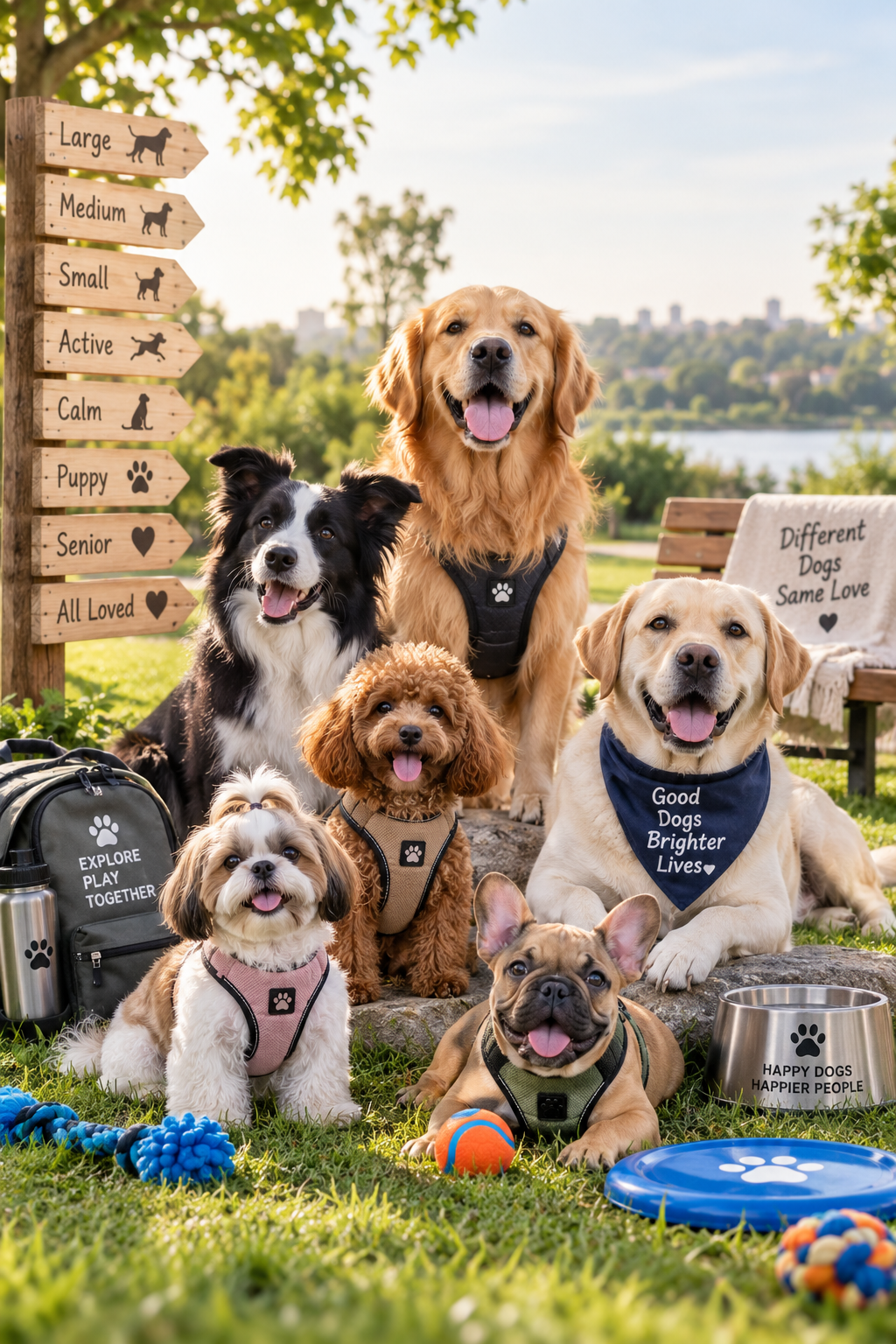 Dogs of different breeds